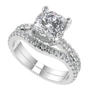 Aspen Micro French Pave Classic Cushion Cut Diamond Engagement Ring - Nivetta
